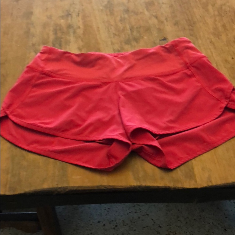 Pink Lululemon speed shorts size 2